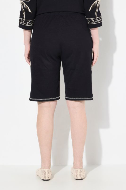 Eco Cotton Embroidered Palm Motif Shorts