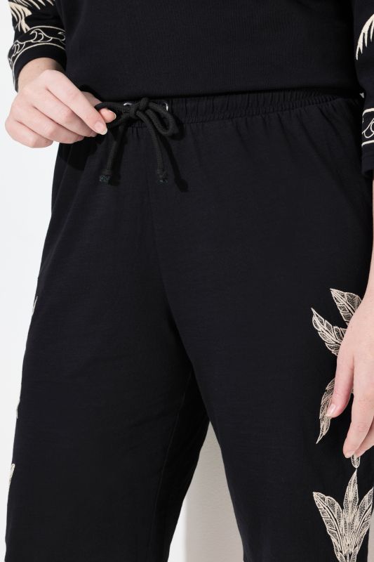 Eco Cotton Embroidered Palm Motif Shorts