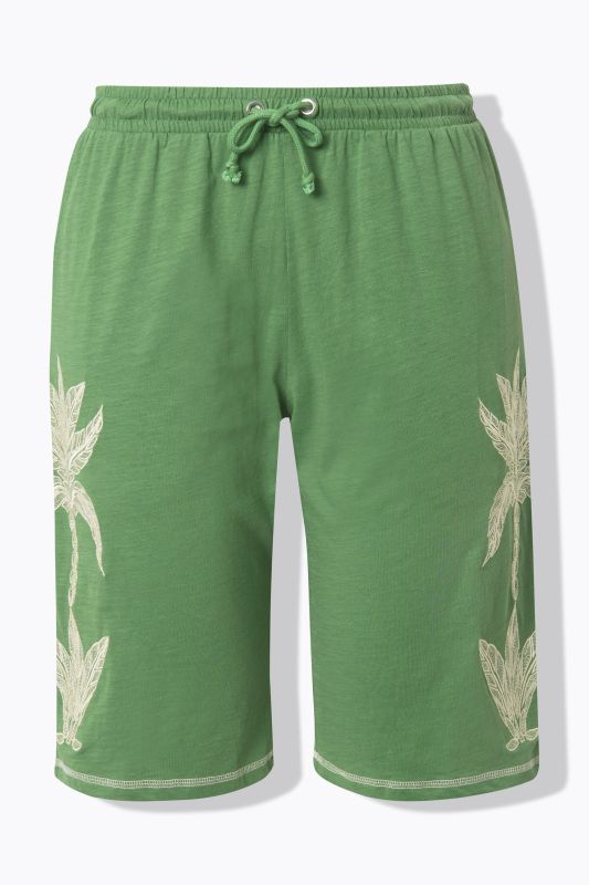 Eco Cotton Embroidered Palm Motif Shorts
