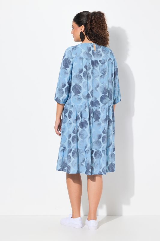 Dot Print Flounce Panel Dress