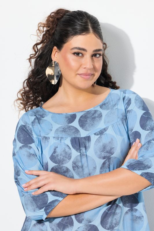 Dot Print Flounce Panel Dress