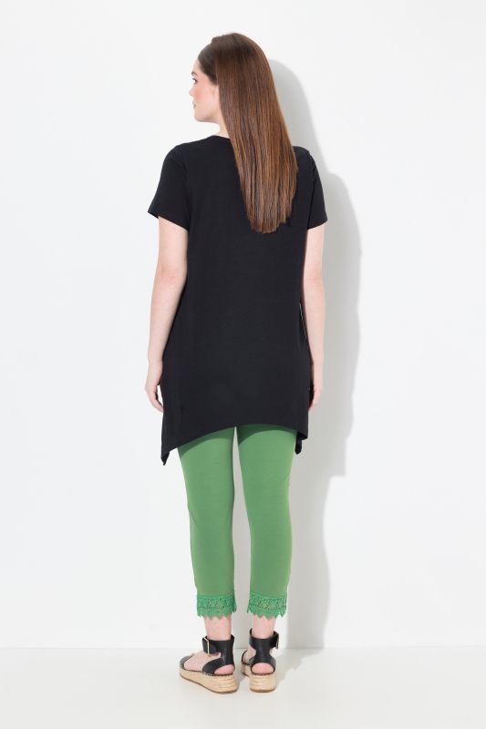 Eco Cotton Embroidered Longline Pointed Hem Tee