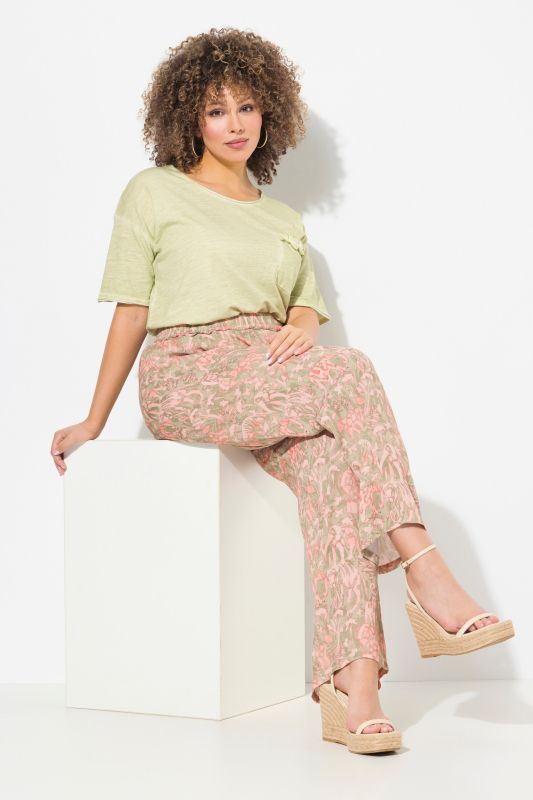Safari Print Elastic Waist Pants