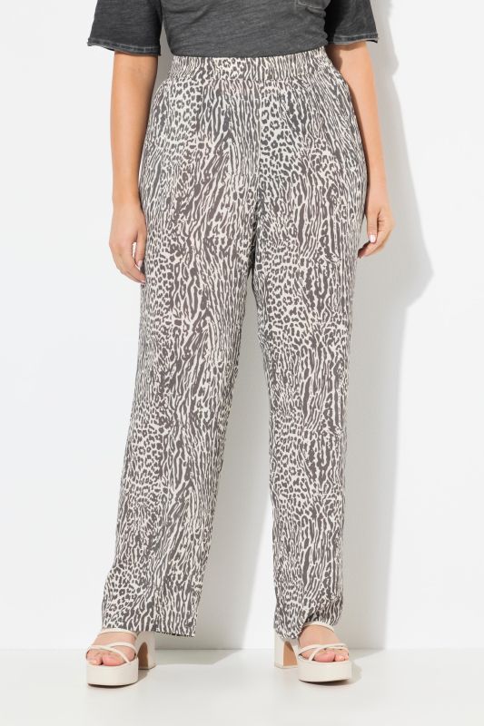 Animal Print Elastic Waist Pants