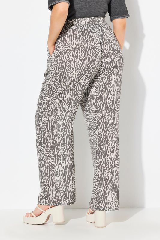 Animal Print Elastic Waist Pants