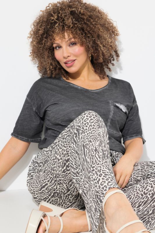 Animal Print Elastic Waist Pants