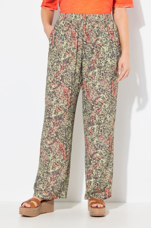 Crocodile Print Elastic Waist Pants