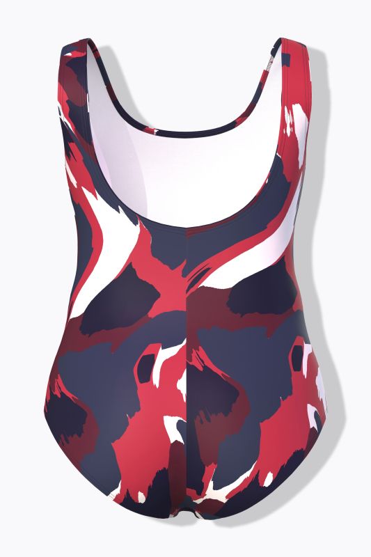 Abstract Print One Piece Cupless Swimsuit