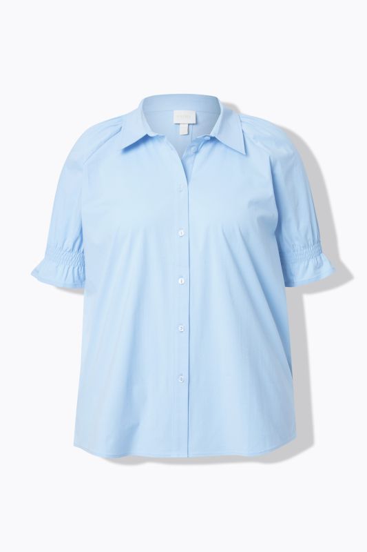 Eco Cotton Short Sleeve Ruffle Cuff Blouse