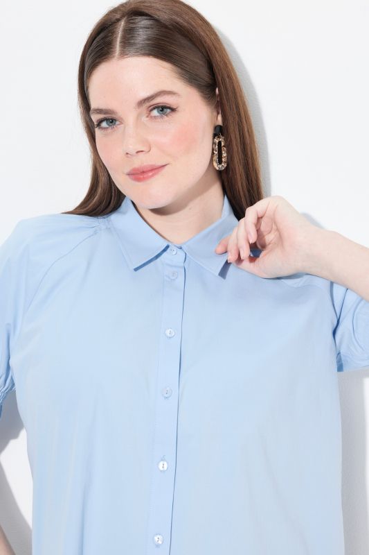 Eco Cotton Short Sleeve Ruffle Cuff Blouse