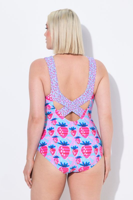 Strawberry Print One Piece Fully Lined Swimsuit