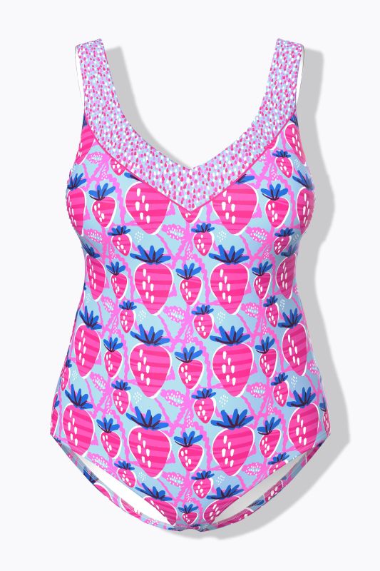 Strawberry Print One Piece Fully Lined Swimsuit