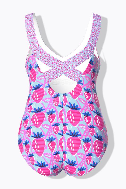 Strawberry Print One Piece Fully Lined Swimsuit