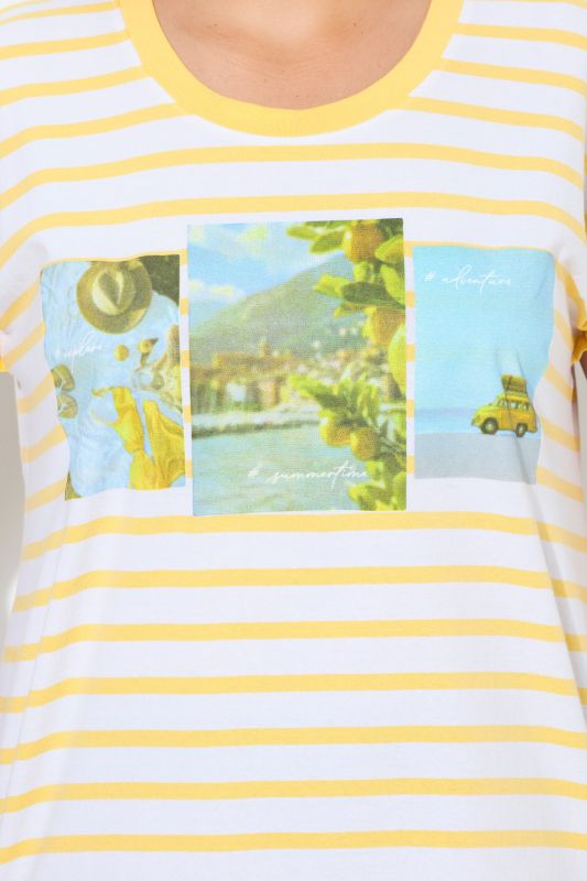 Striped Short Sleeve Citrus Graphic Tee