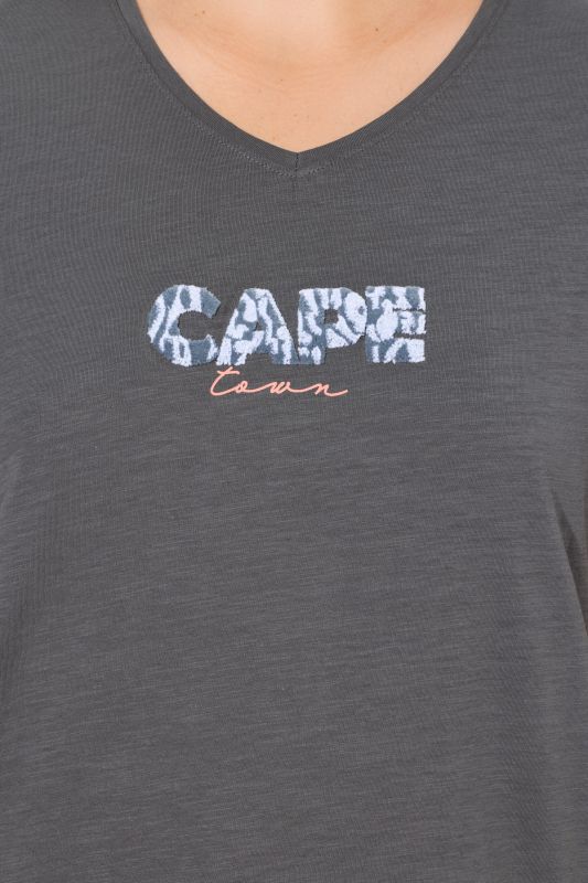 Textured Capetown Short Sleeve V-Neck Tee