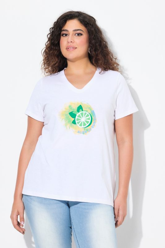 Sequined Citrus Short Sleeve Graphic Tee