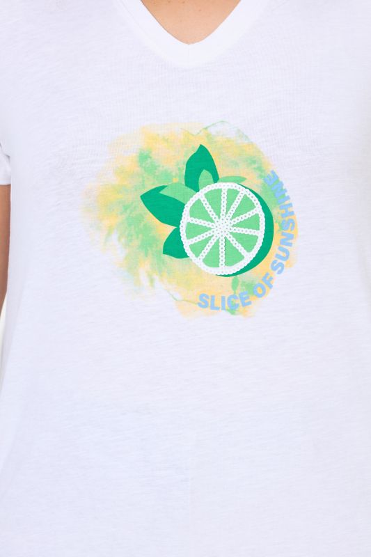 Sequined Citrus Short Sleeve Graphic Tee