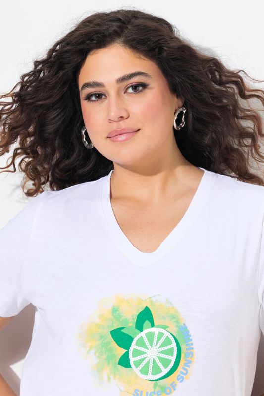 Sequined Citrus Short Sleeve Graphic Tee