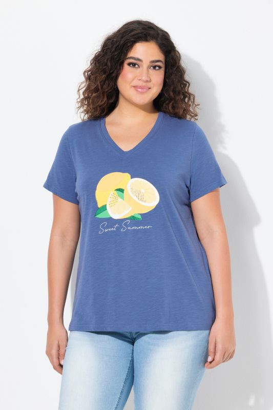 Sequined Citrus Short Sleeve Graphic Tee