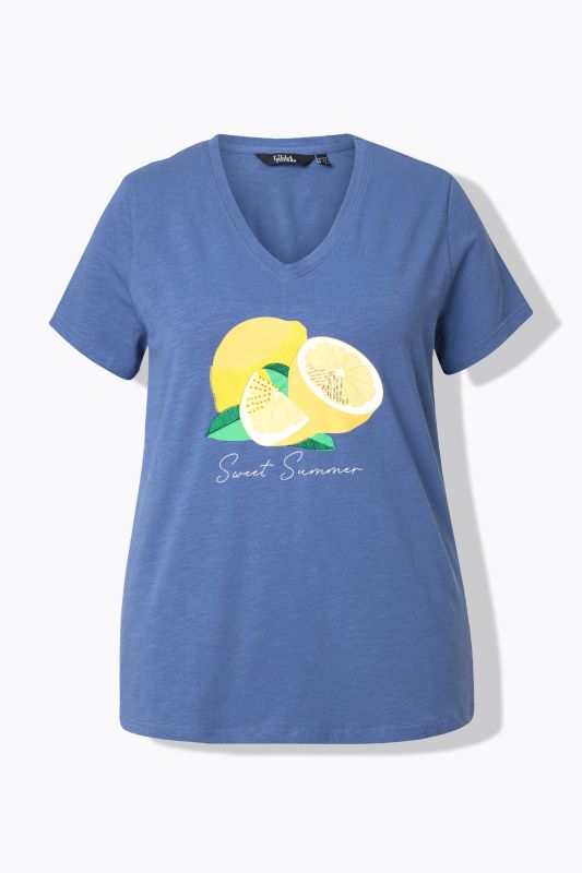 Sequined Citrus Short Sleeve Graphic Tee