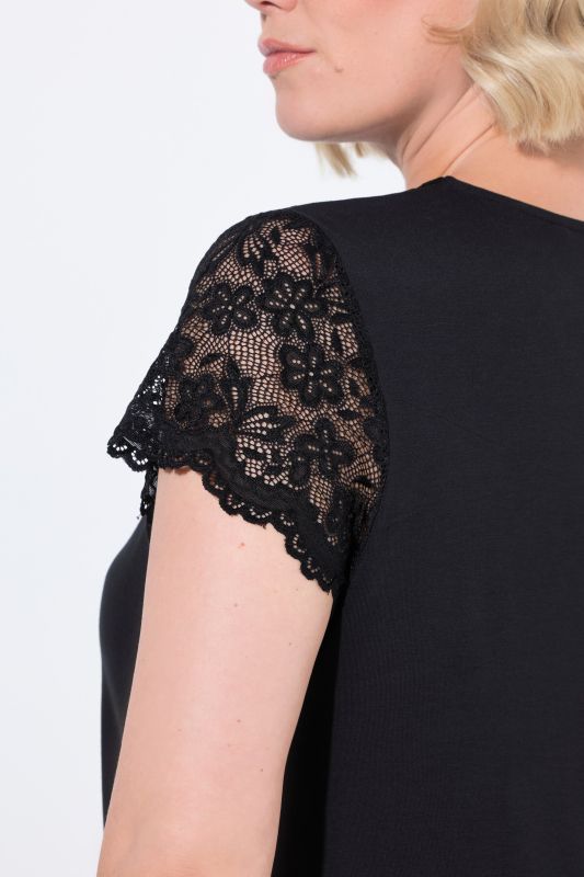 Lace Panel Cap Sleeve Nightgown