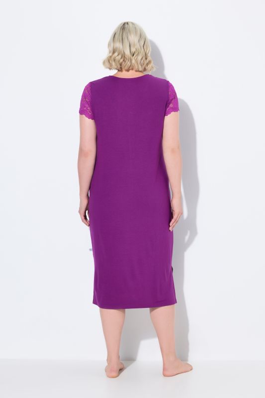 Lace Panel Cap Sleeve Nightgown