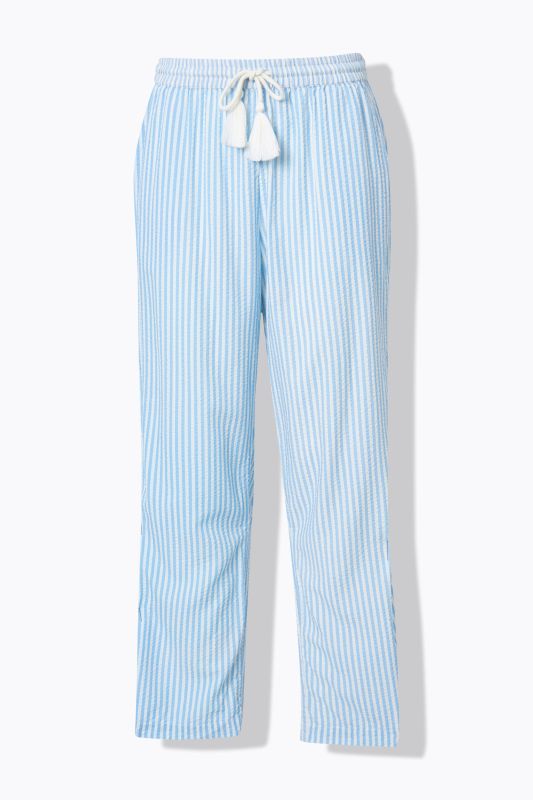Seersucker Elastic Waist Pants