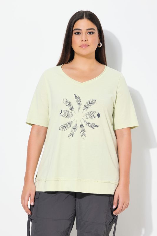 Feather Short Sleeve Raw Edge Graphic Tee