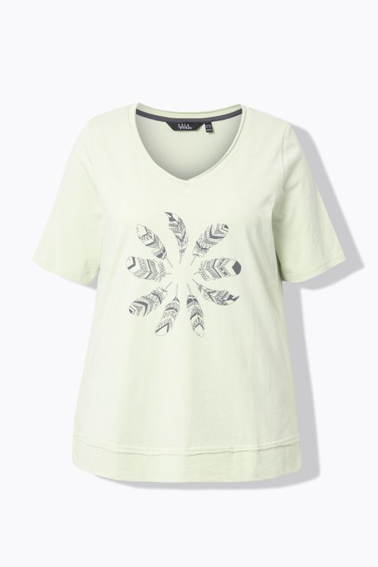 Feather Short Sleeve Raw Edge Graphic Tee