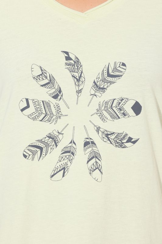 Feather Short Sleeve Raw Edge Graphic Tee