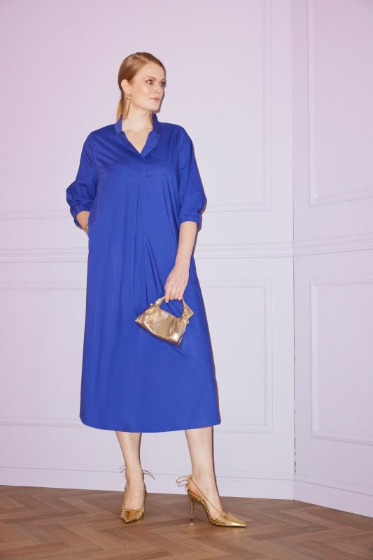 Paper Touch 3/4 Sleeve Collared Dress