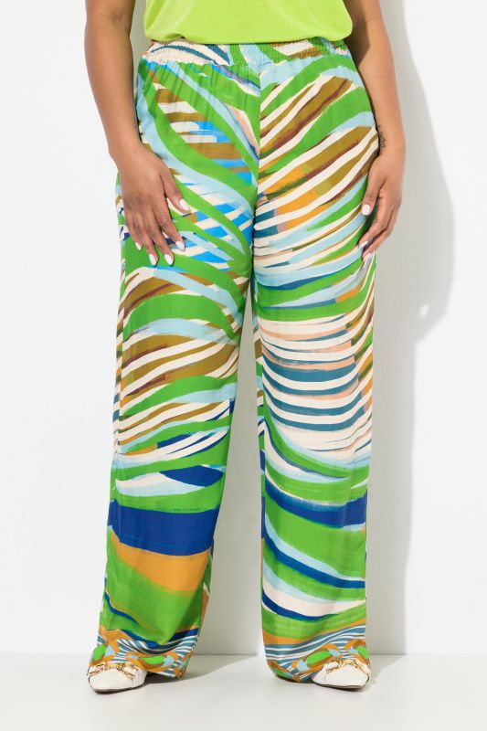 Satin Printed Elastic Waist Pants