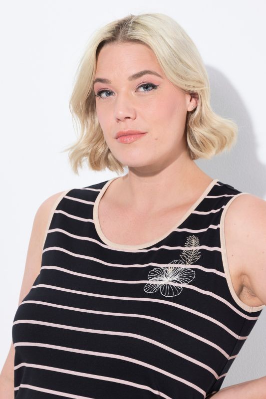 Sleeveless Striped Nightgown
