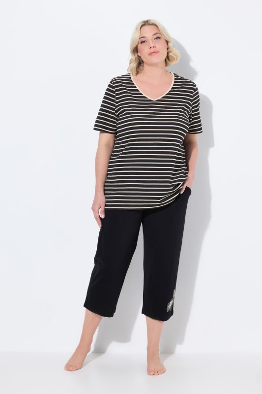 Striped Two Piece Shorty Pajama Set