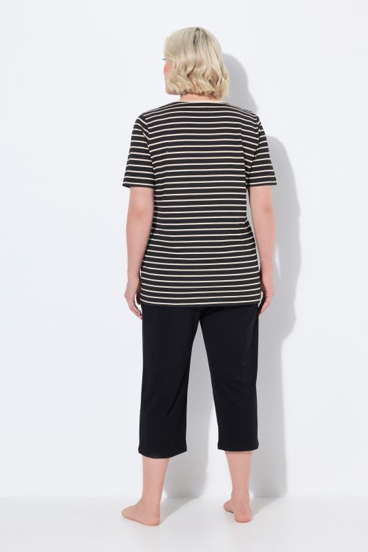 Striped Two Piece Shorty Pajama Set