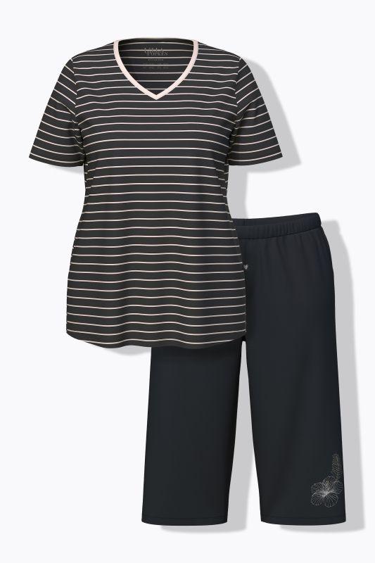 Striped Two Piece Shorty Pajama Set