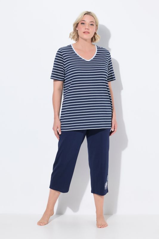 Striped Two Piece Shorty Pajama Set