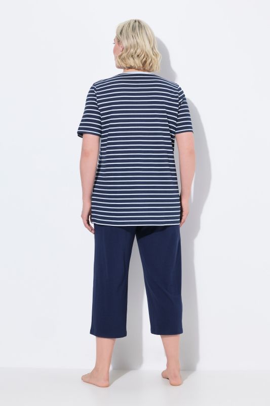 Striped Two Piece Shorty Pajama Set