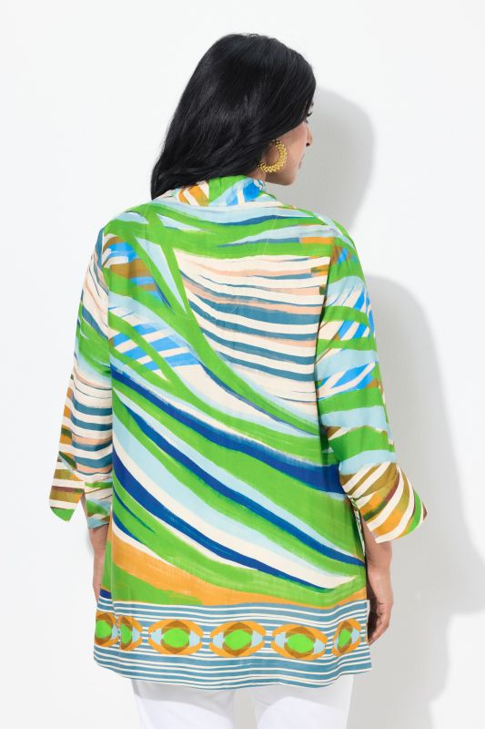 Printed A-Line 3/4 Sleeve Blouse