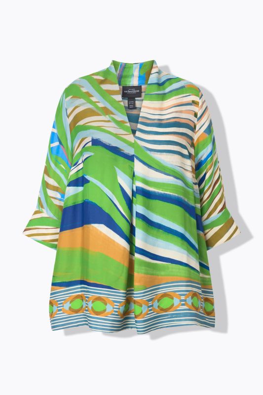 Printed A-Line 3/4 Sleeve Blouse