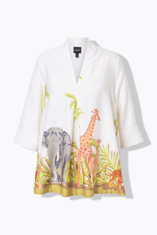 Safari Print 3/4 Sleeve Blouse
