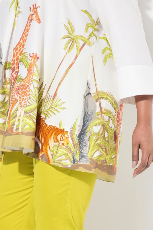 Safari Print 3/4 Sleeve Blouse