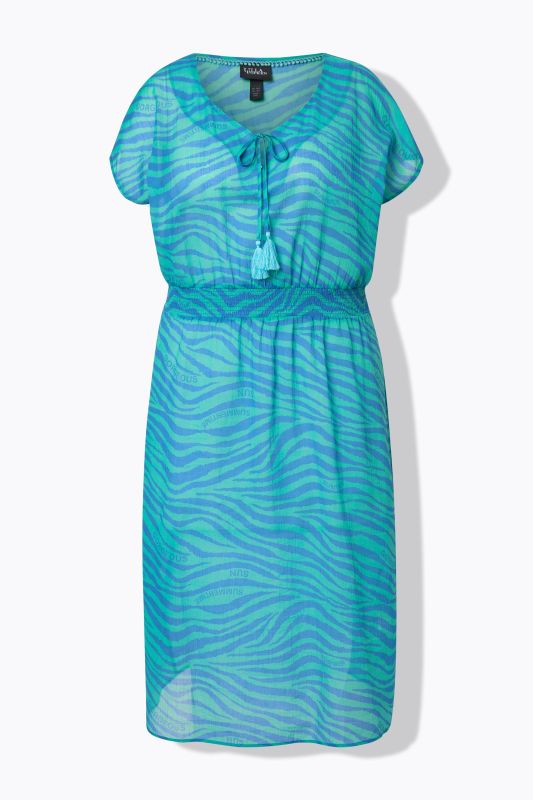 Summertime Zebra Print Cap Sleeve Dress