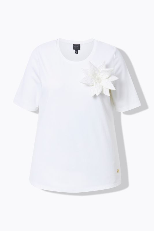 Flower Brooch Short Sleeve Tee