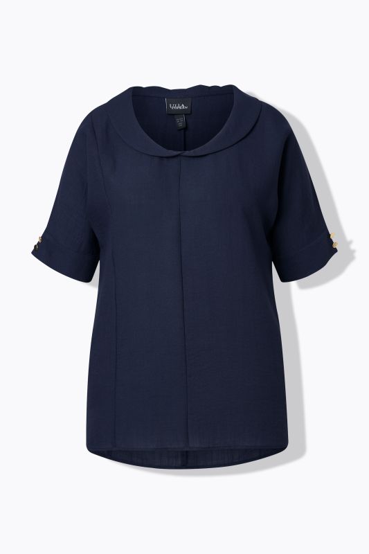 Peter Pan Collar Linen Blend Blouse
