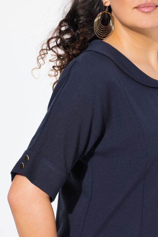 Peter Pan Collar Linen Blend Blouse