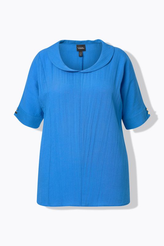 Peter Pan Collar Linen Blend Blouse