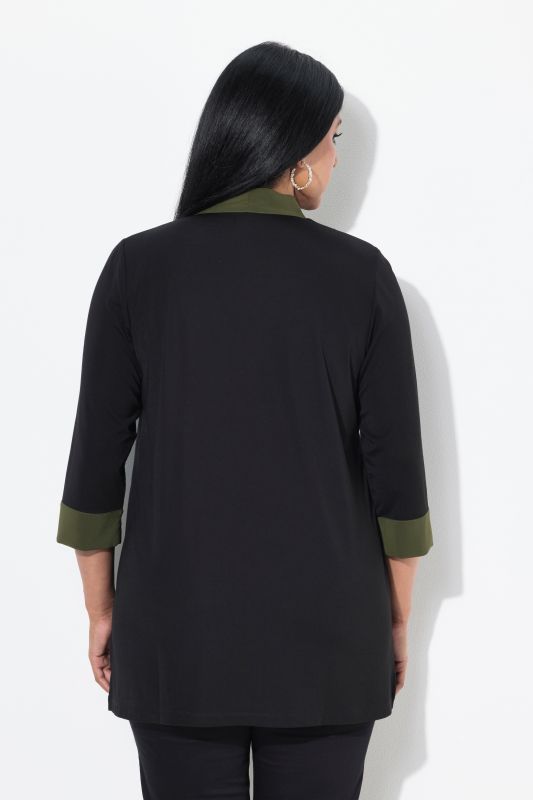 Tie-Neck 3/4 Sleeve Slinky Top