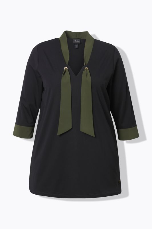 Tie-Neck 3/4 Sleeve Slinky Top