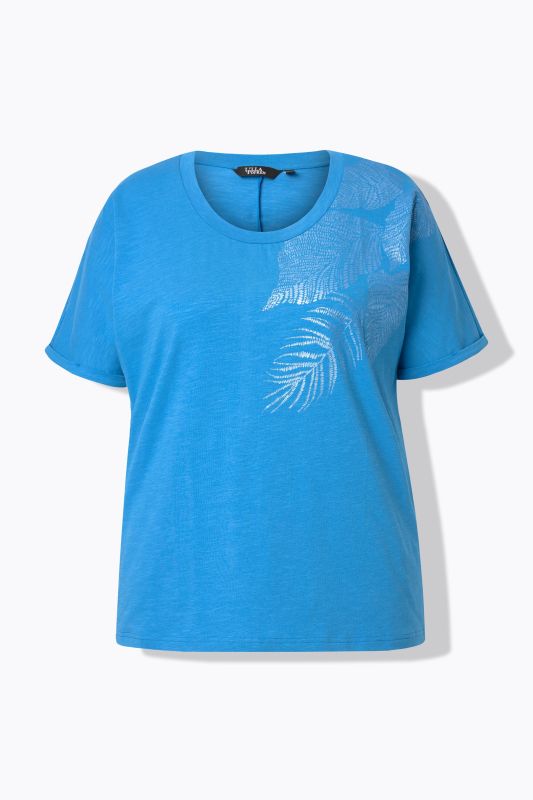 Metallic Leaf Motif Short Sleeve Tee